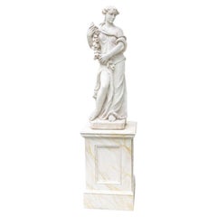 Antique Limestone Statue Of Summer On Custom Base From The NYBG 2002