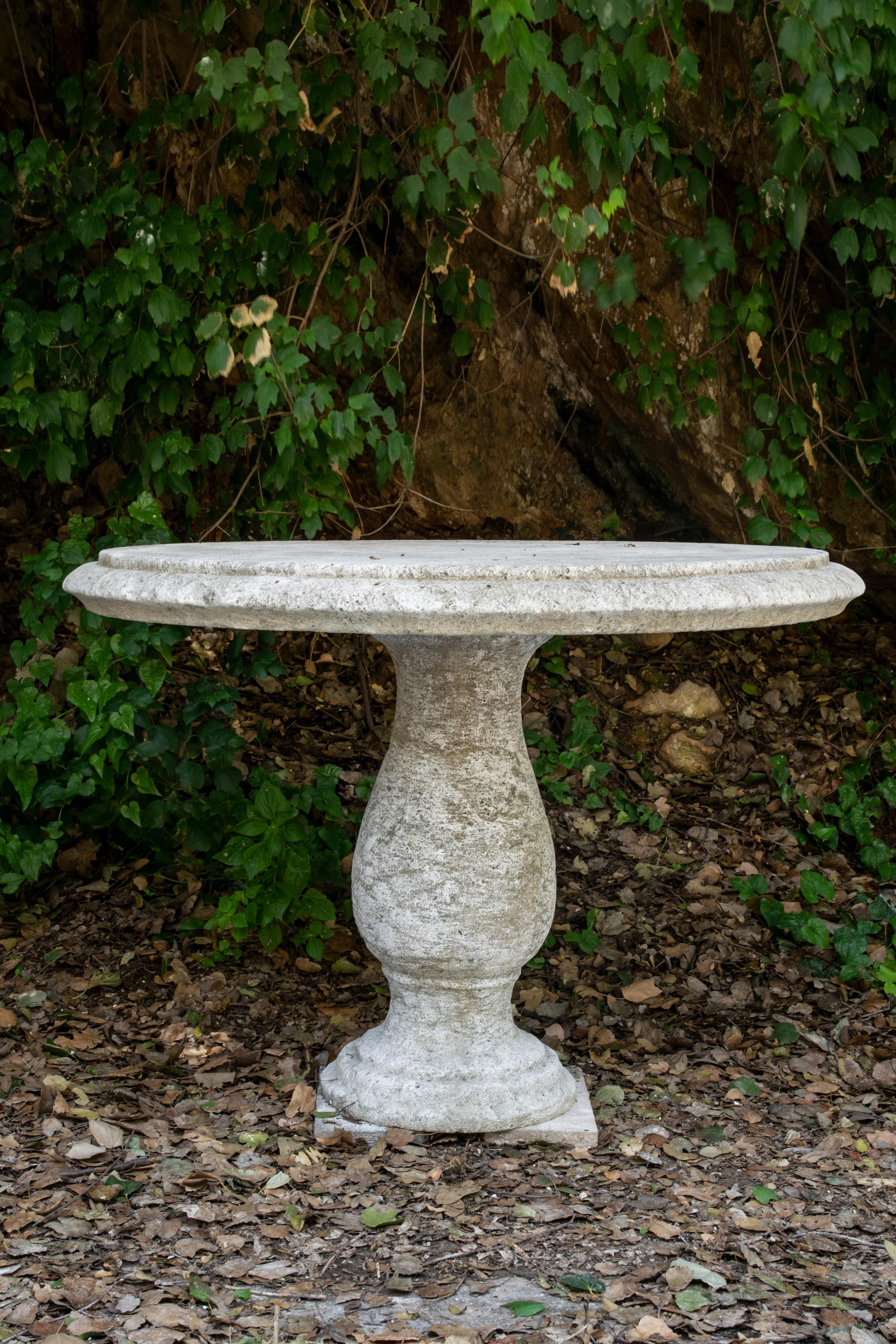 Hand-Carved Antique Limestone Table - Old Stone Table For Sale