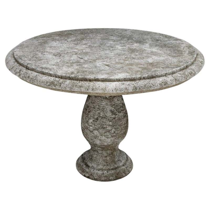 Baluster Table Base Custom French Limestone Round Dining/Center Table with Baluster Base ...