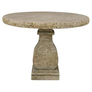 Round Reclaimed Antique Old Stone Table at 1stDibs