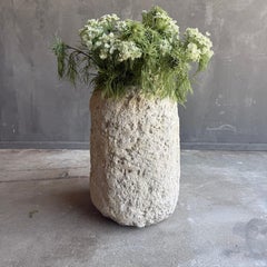 Antike Kalkstein Trog 23" H x 16" T Off White Farbe 5126A