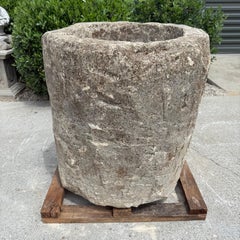 Antike Kalkstein Trog 51626k 22" Dia