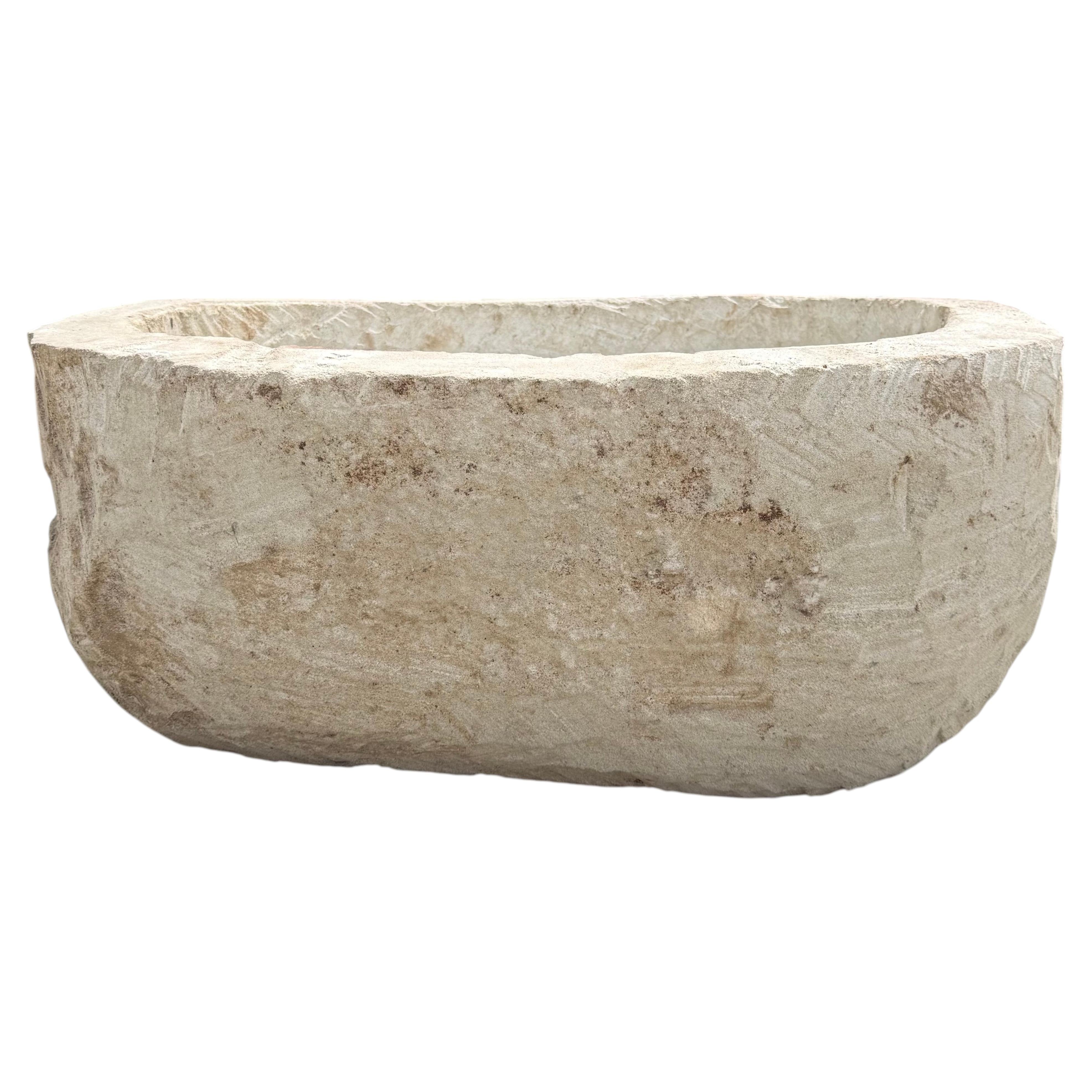 Abbeveratoio antico in pietra calcarea 5926B
