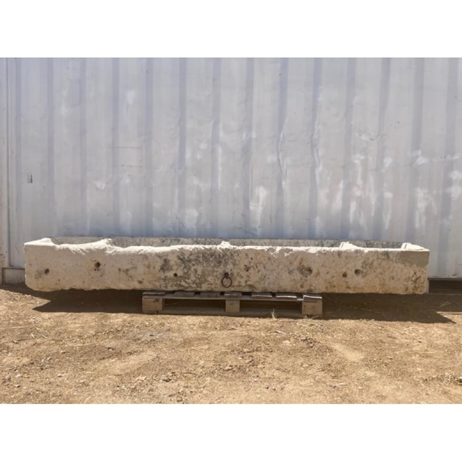 Carved Antique Limestone Trough, Four Compartment