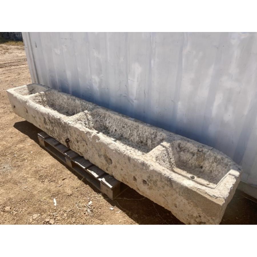 19th Century Antique Limestone Trough, Four Compartment
