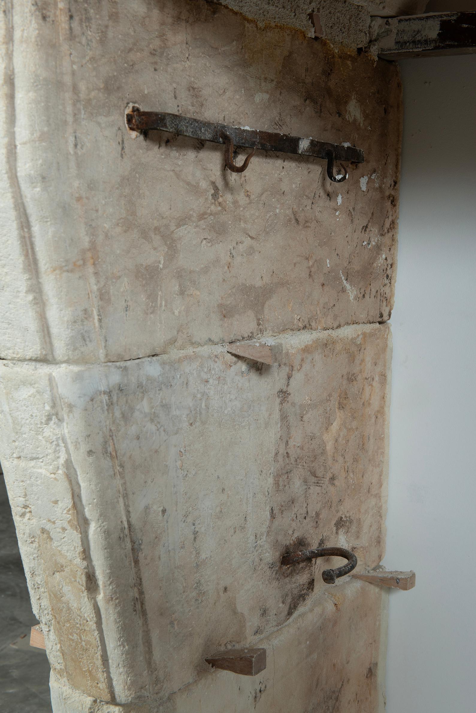 Antike Kalkstein Trumeau Kamin Kaminsims im Angebot 11