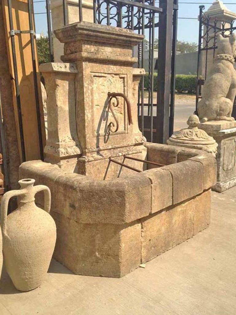 Antique Limestone Wall Fountain, circa 1850 For Sale at 1stDibs