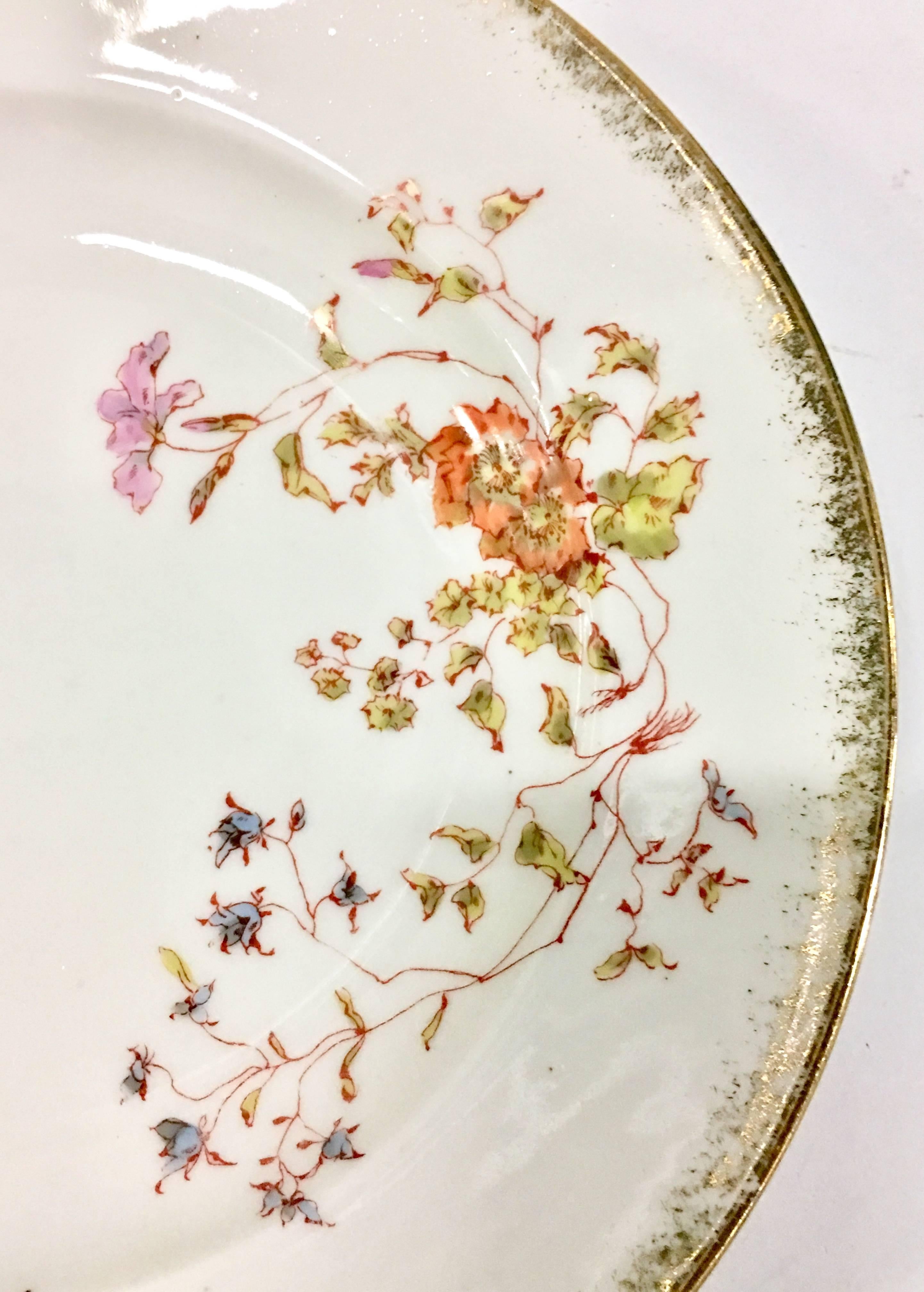 Antique Limoge France Porcelain Rim Soup Bowls by, Oscar Gutherz S/10 In Good Condition In West Palm Beach, FL