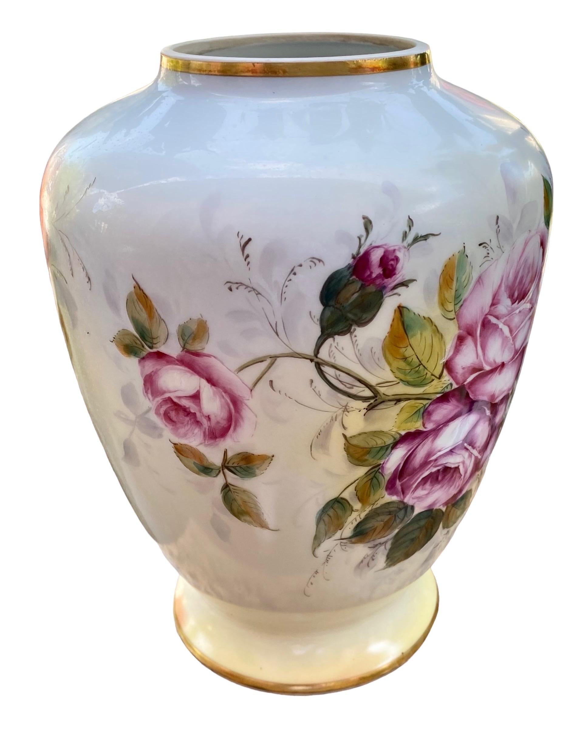 Gilt Antique Limoges Art Nouveau Roses Jardiniere