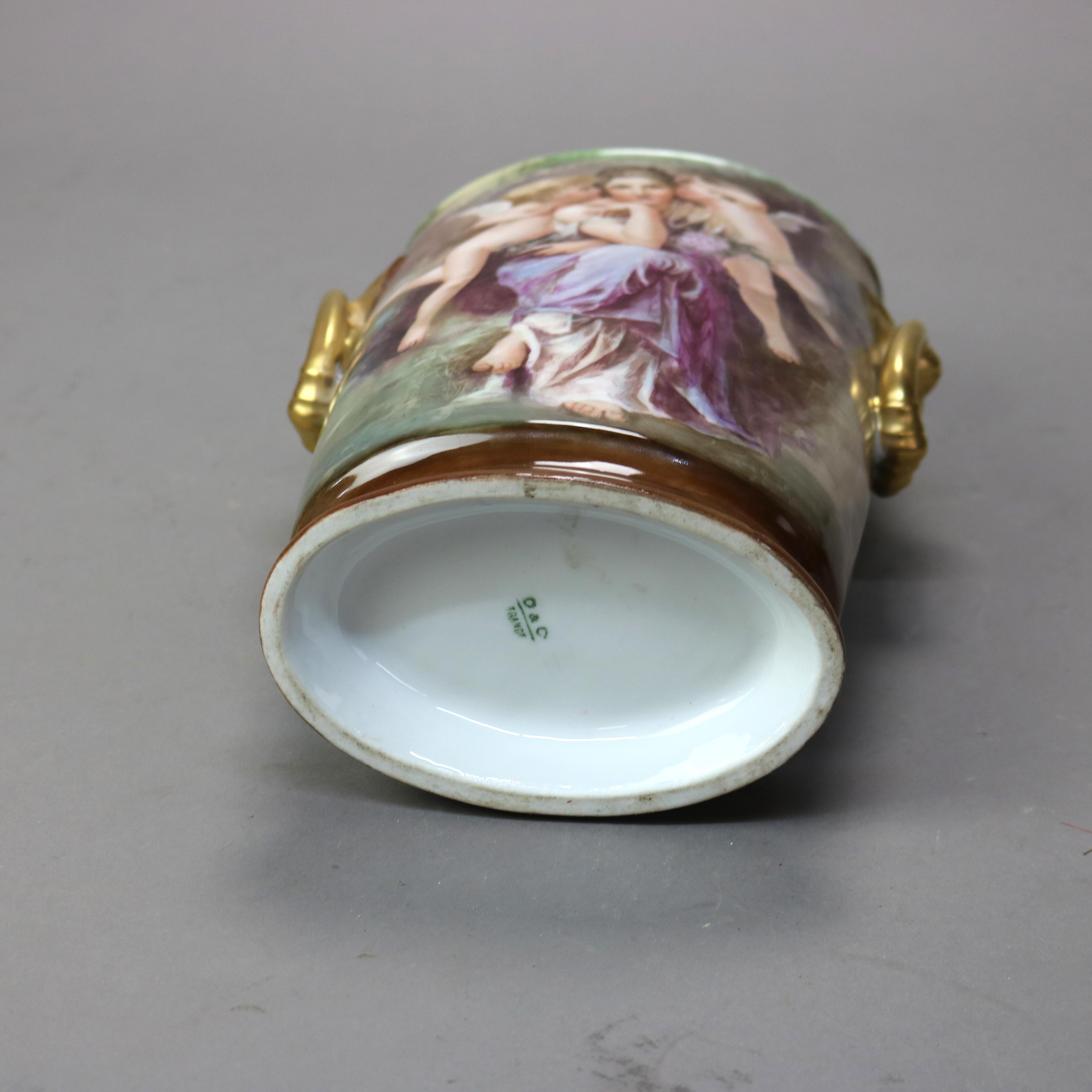 Antique Limoges Classical Hand Painted and Gilt Figural Pillow Vase C1890 6