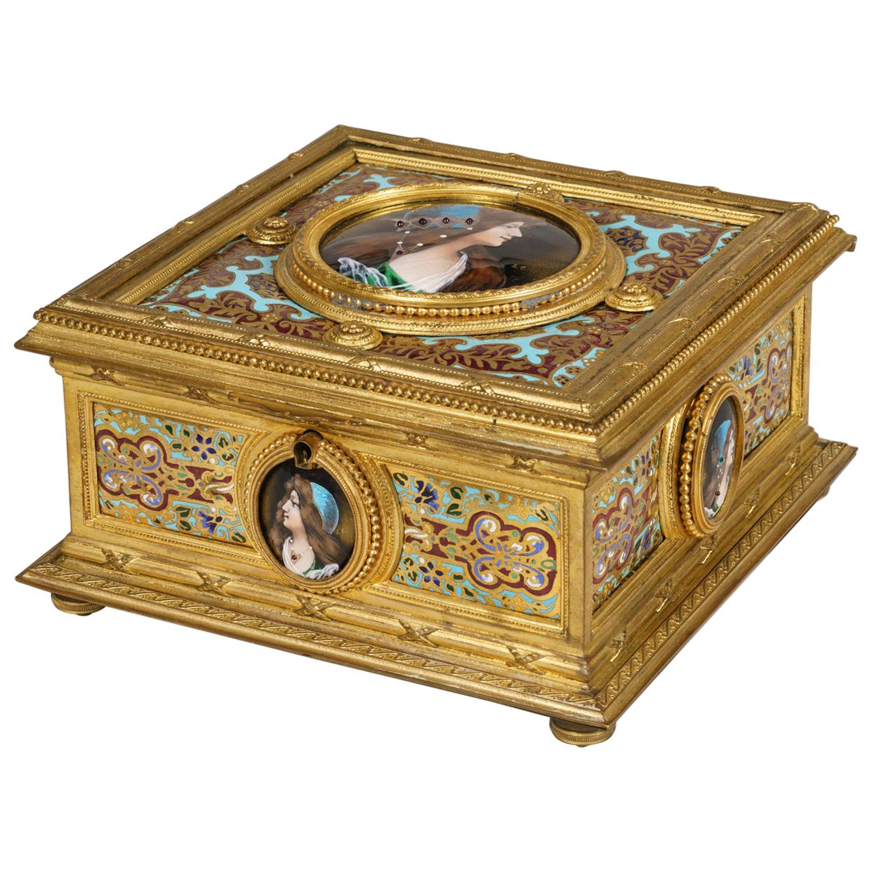 Antique Limoges Enamel Jewelry Box