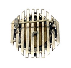 Antique Limoges Enamel Portrait Brooch Renaissance Revival Gilt Metal