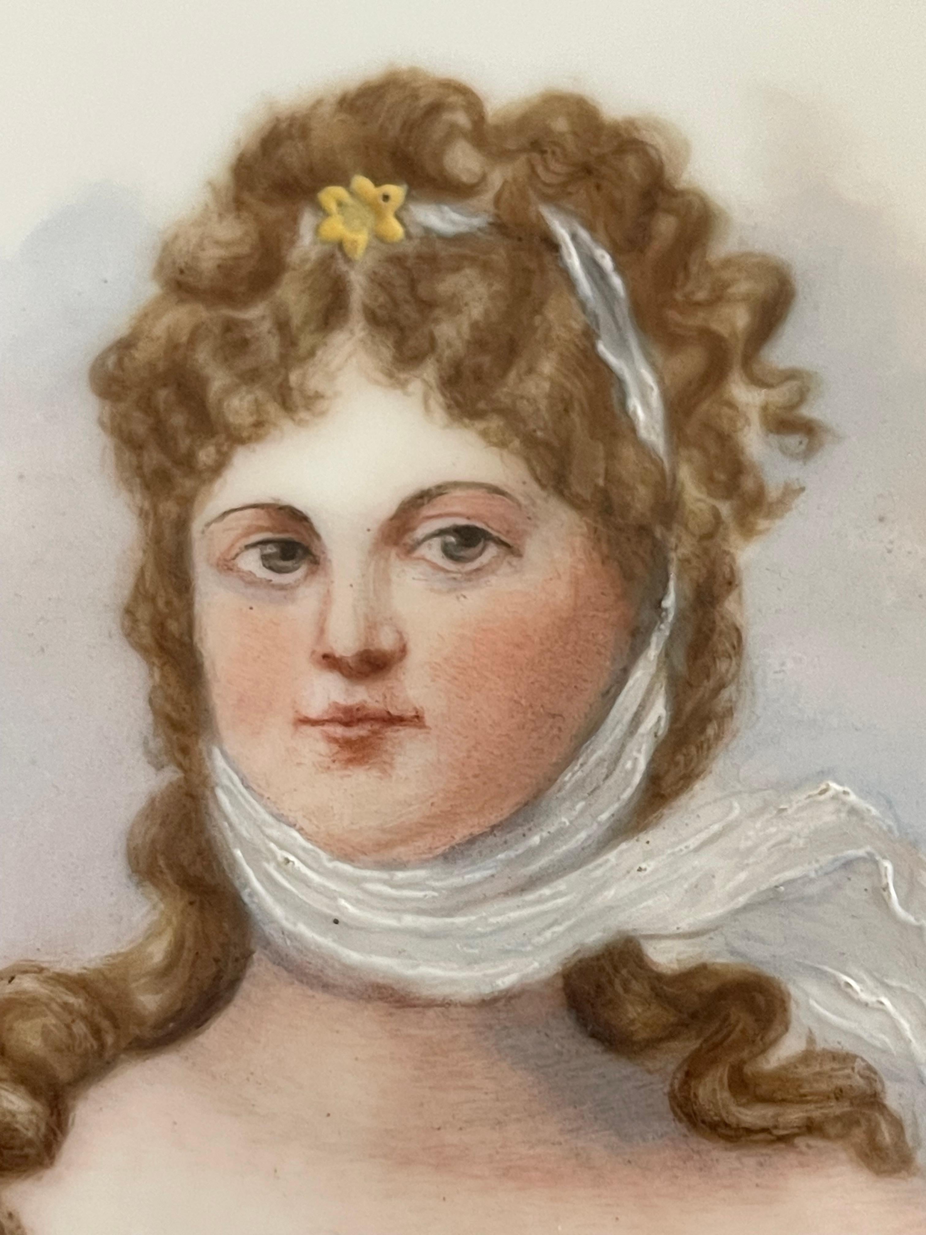 Antique Limoges France Marie -Louise Portrait Porcelain Plate In Good Condition For Sale In Boca Raton, FL