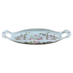 Antique Limoges Giraud Porcelain Hand-Painted Pink Flowers