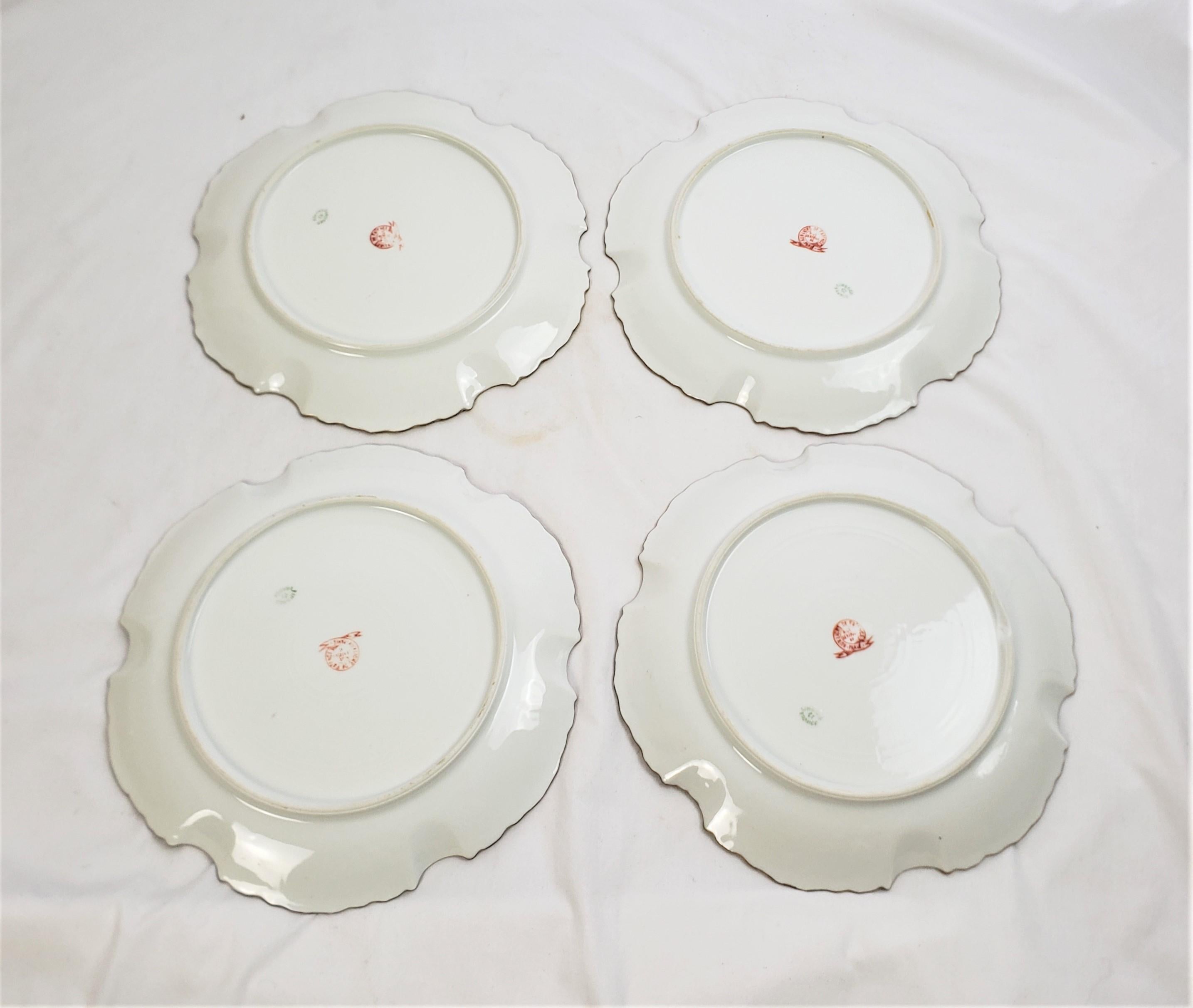 Porcelain Antique Limoges Hand-Painted Fish Set with Matching Platter & Sauce Boat For Sale