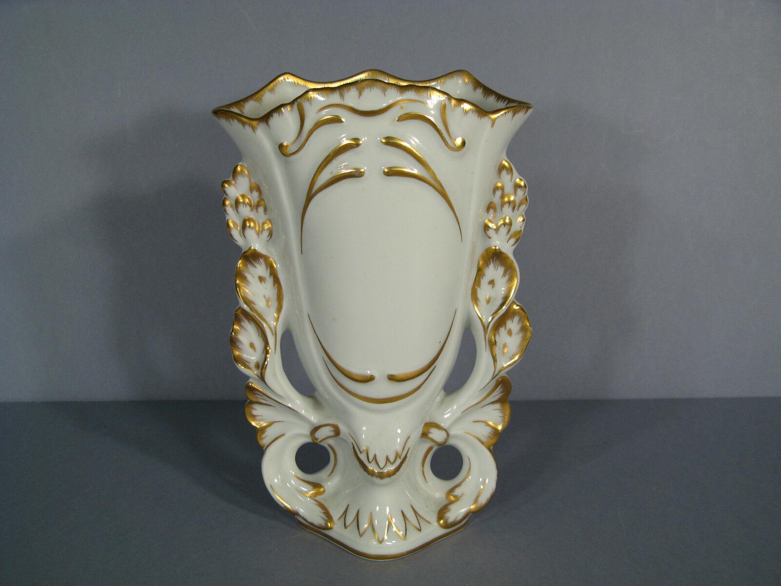 French Antique Limoges Porcelain Church or Bridal Vase by Singer - 1Y174