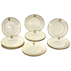 Antique Limoges Porcelain Set of 12 Dessert Plates