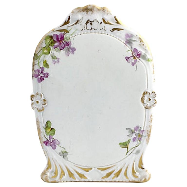 Antique Limoges Purple Floral Gilt Menu