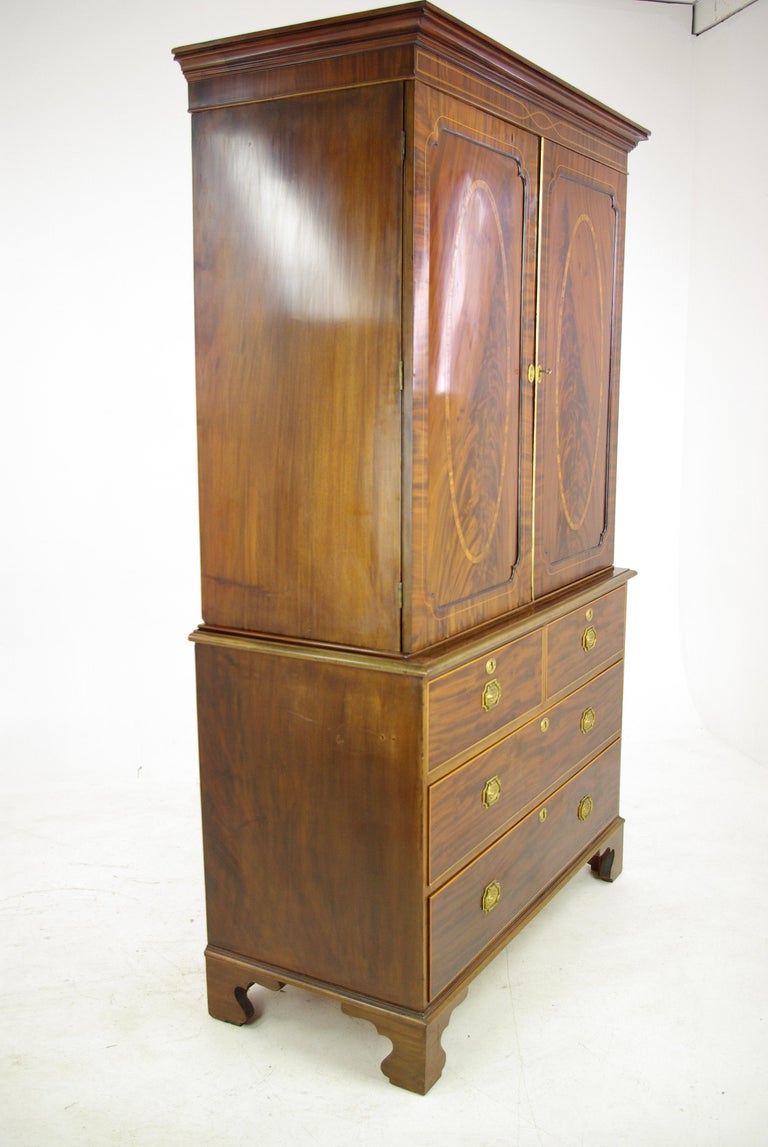 Antique Linen Press, Antique Armoire, Walnut, Victorian Linen Press