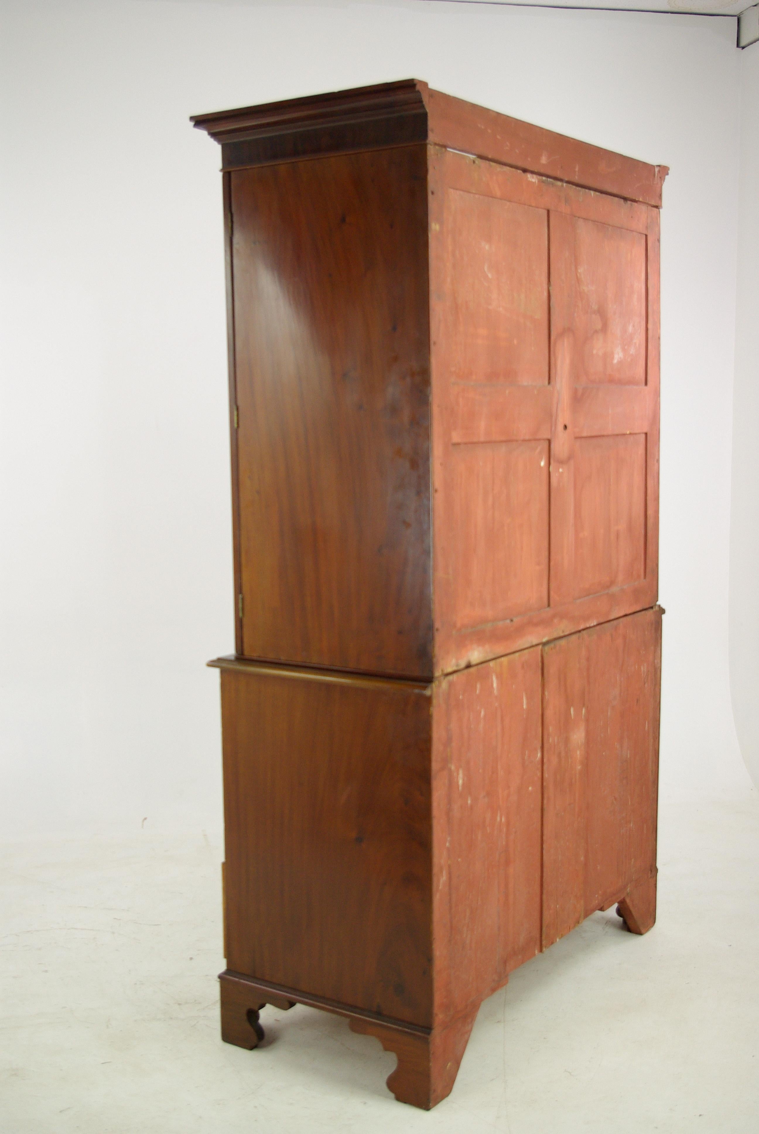 Antique Linen Press, Antique Armoire, Walnut, Victorian Linen Press, 1870 4