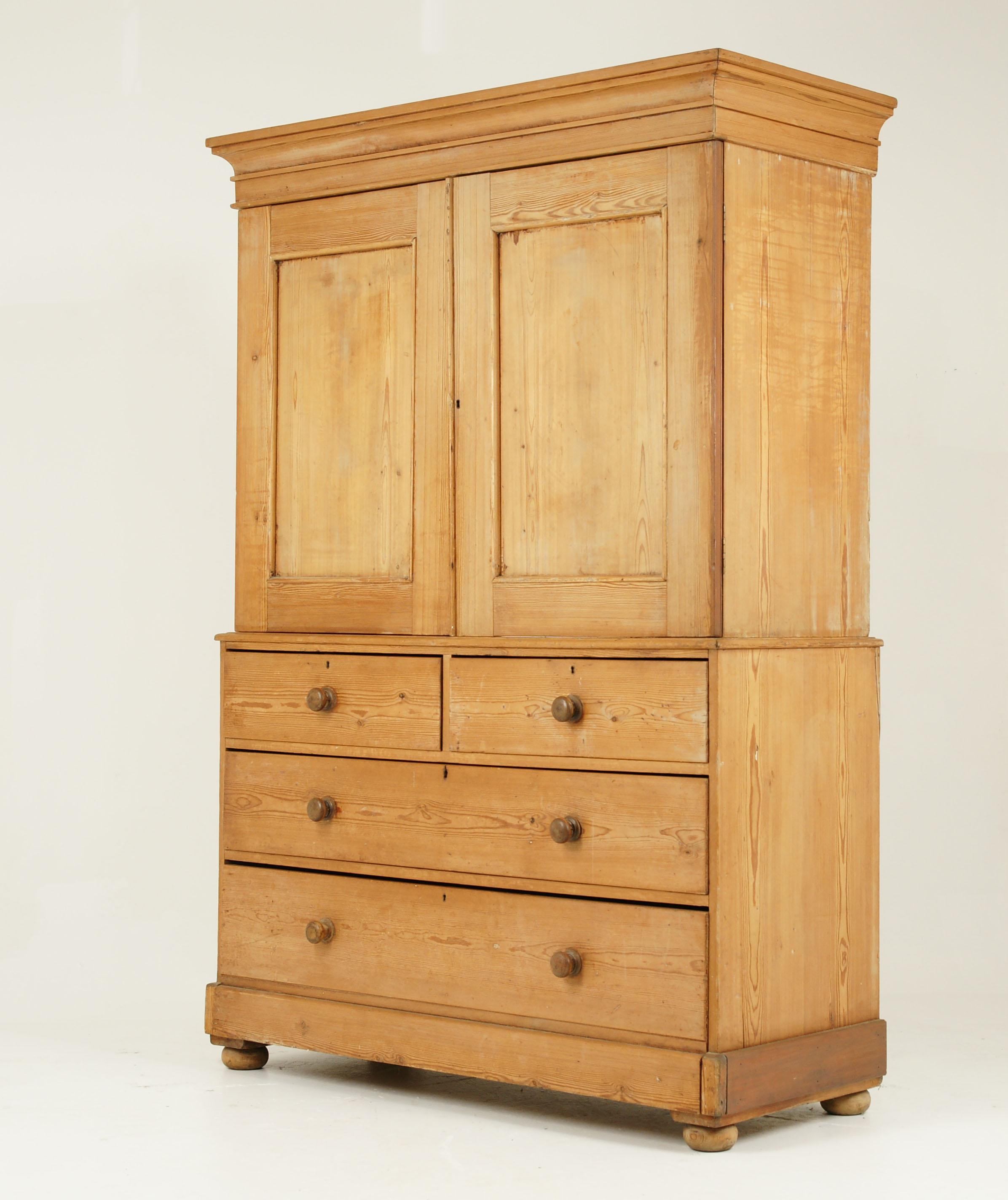 Hand-Crafted Antique Linen Press, Antique Dresser, Victorian, Scotland, 1870