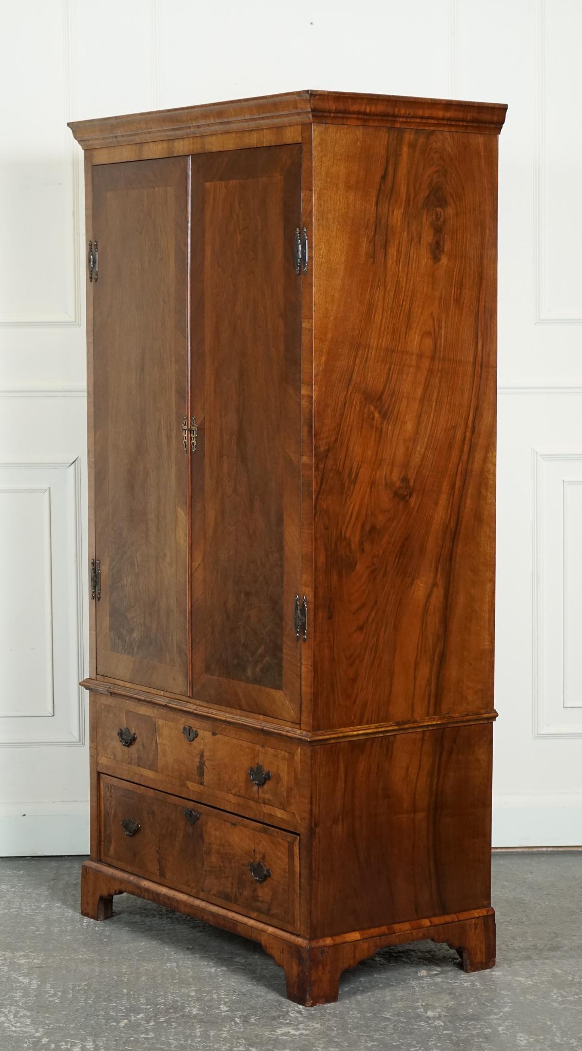 
We are delighted to offer for sale this Lovely Wardrobe.

An antique linen press that has been converted into a wardrobe with original brass handles is a unique and stylish furniture piece that combines history with functionality. A linen press is