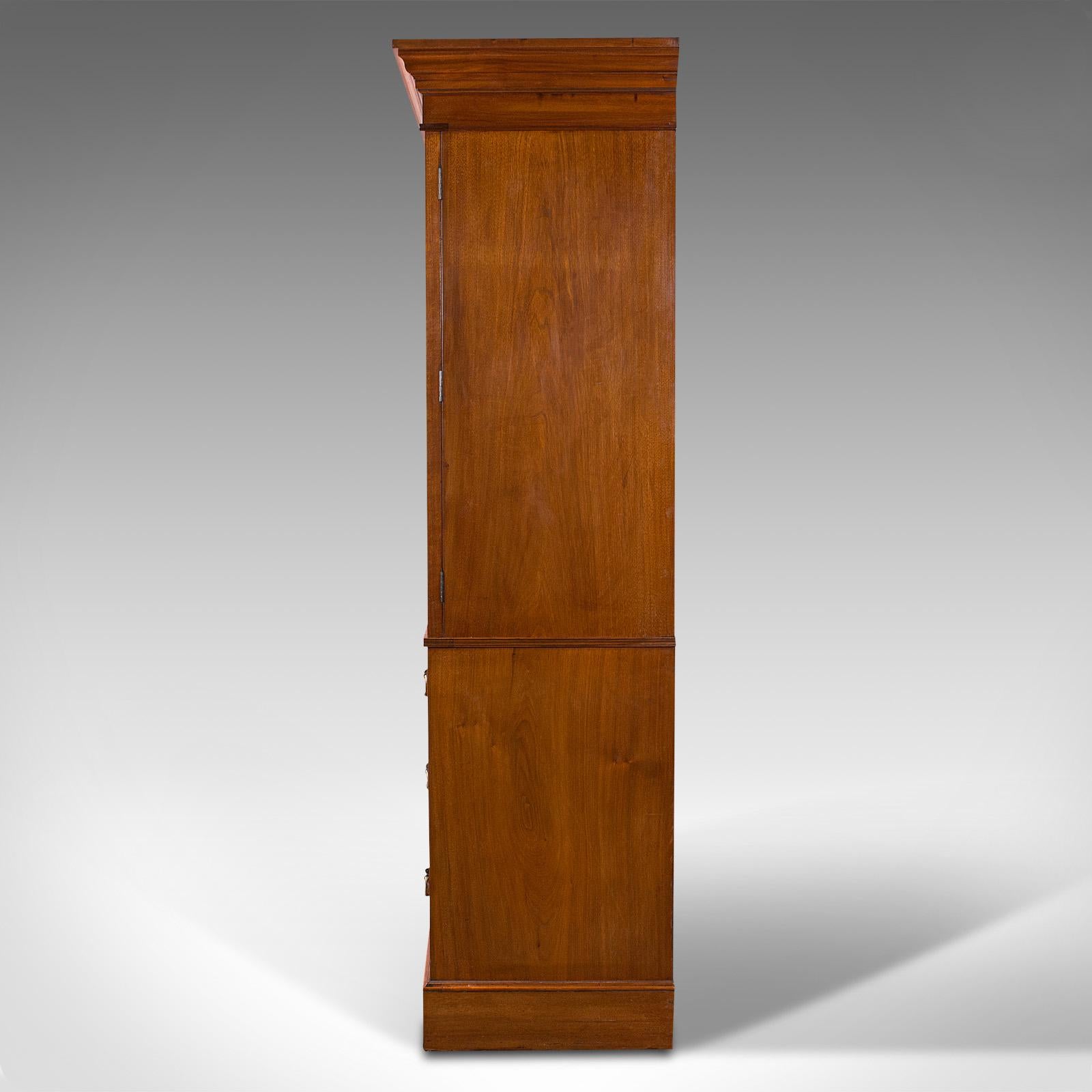 British Antique Linen Press Cupboard, English, Walnut, Cabinet, London, Victorian, 1890