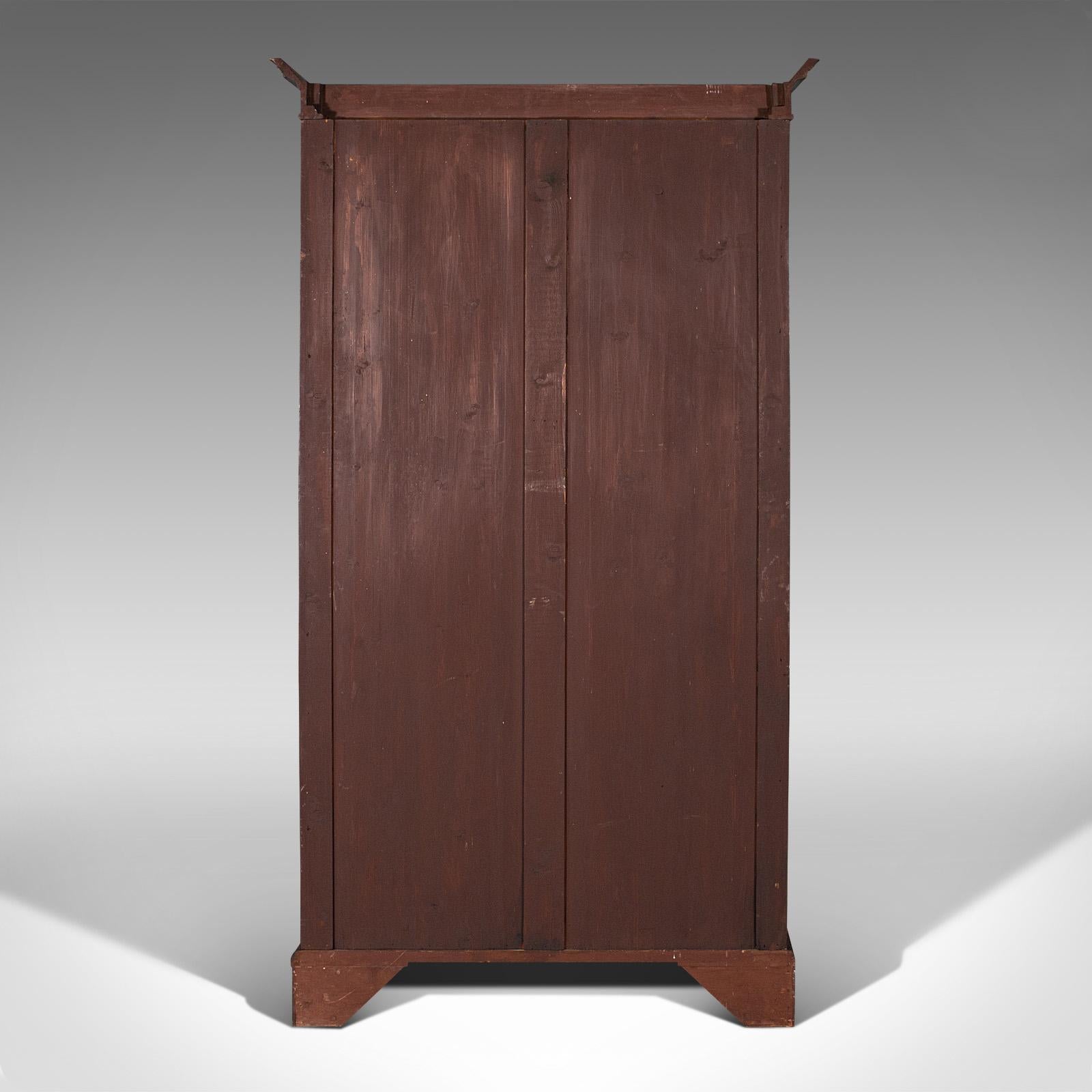 Wood Antique Linen Press, English, Tallboy Cabinet, Chest Of Drawers, Victorian, 1900