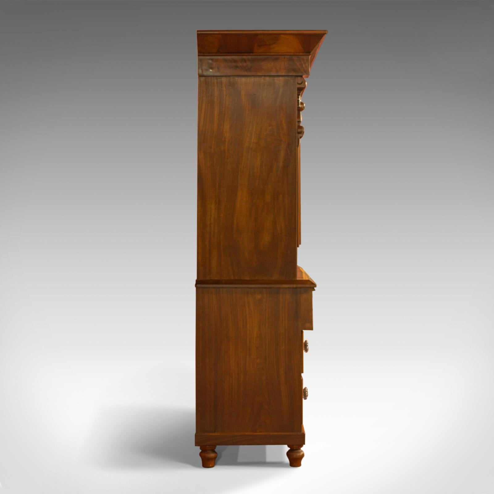 Early Victorian Linen Press, Victorian, Housekeeper's Cupboard, Flame Mahogany, circa 1860