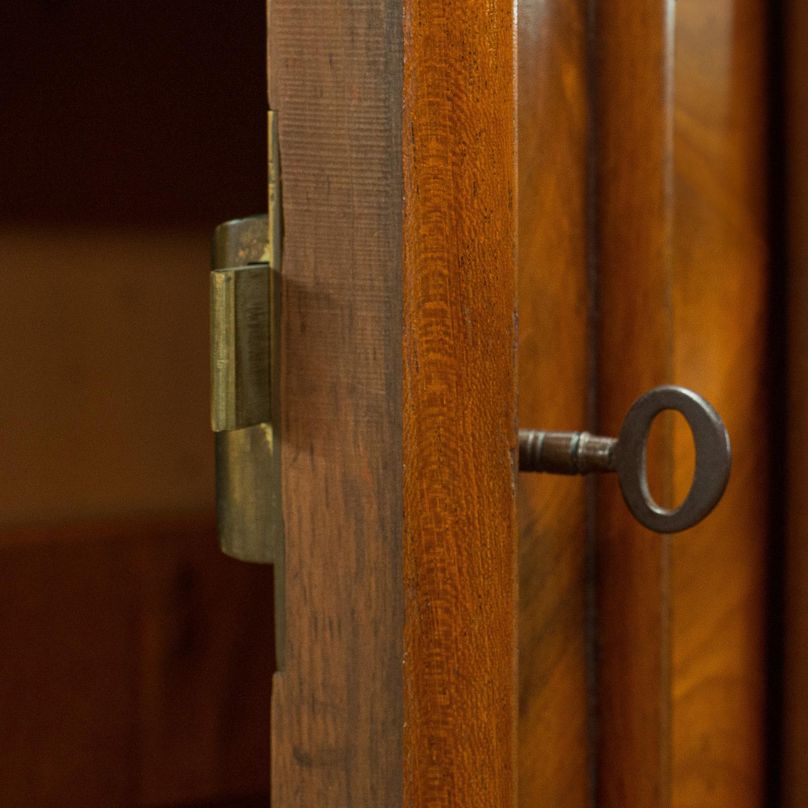 Linen Press, Victorian, Housekeeper's Cupboard, Flame Mahogany, circa 1860 2