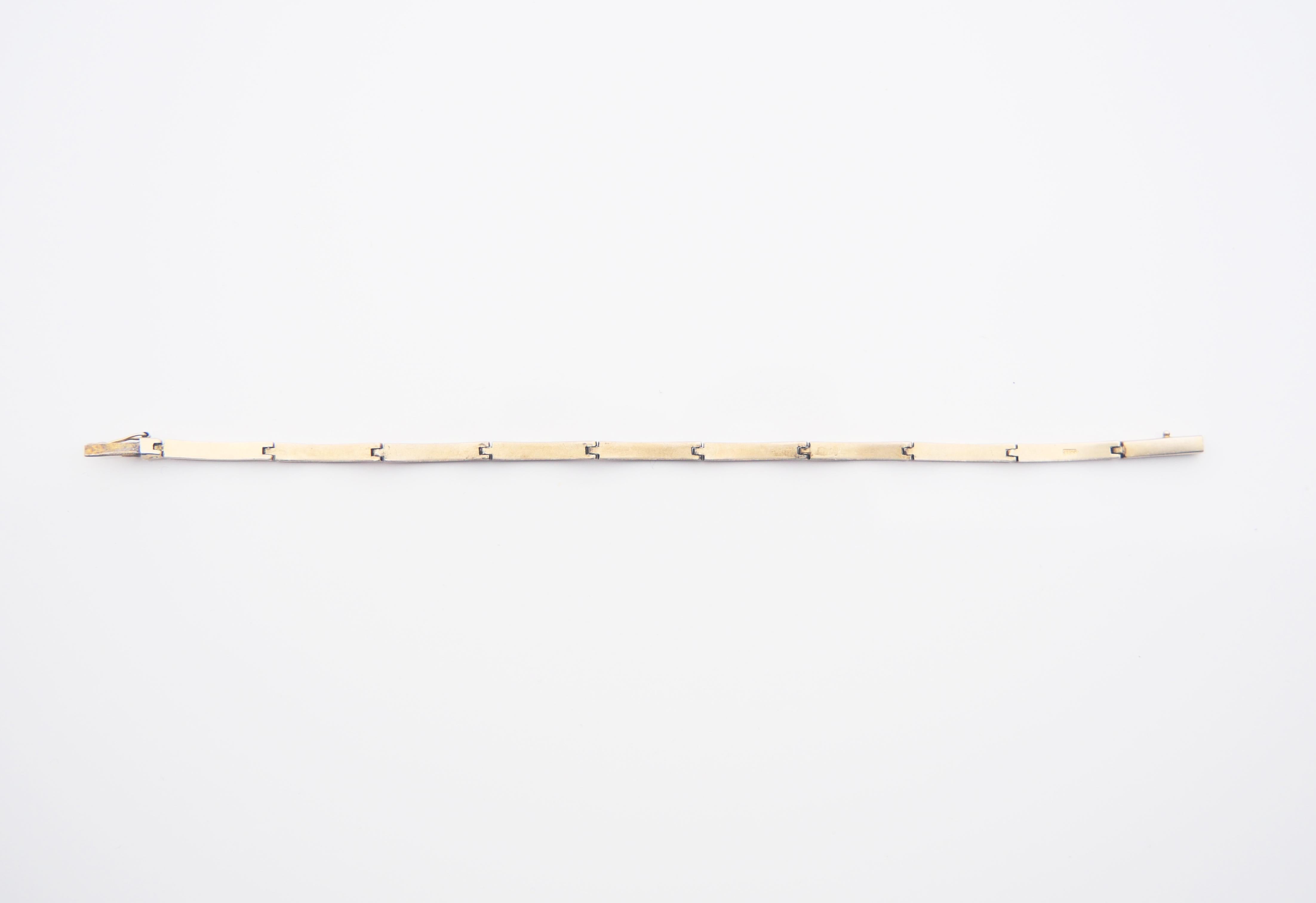 Bracciale antico A Link Smalto rosa solido 935 Argento dorato / 9,6 gr in vendita 6