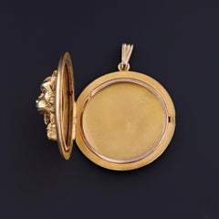 Antique Lion Locket of 10k Gold