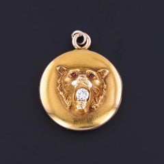 Antique Lion Locket of 10k Gold