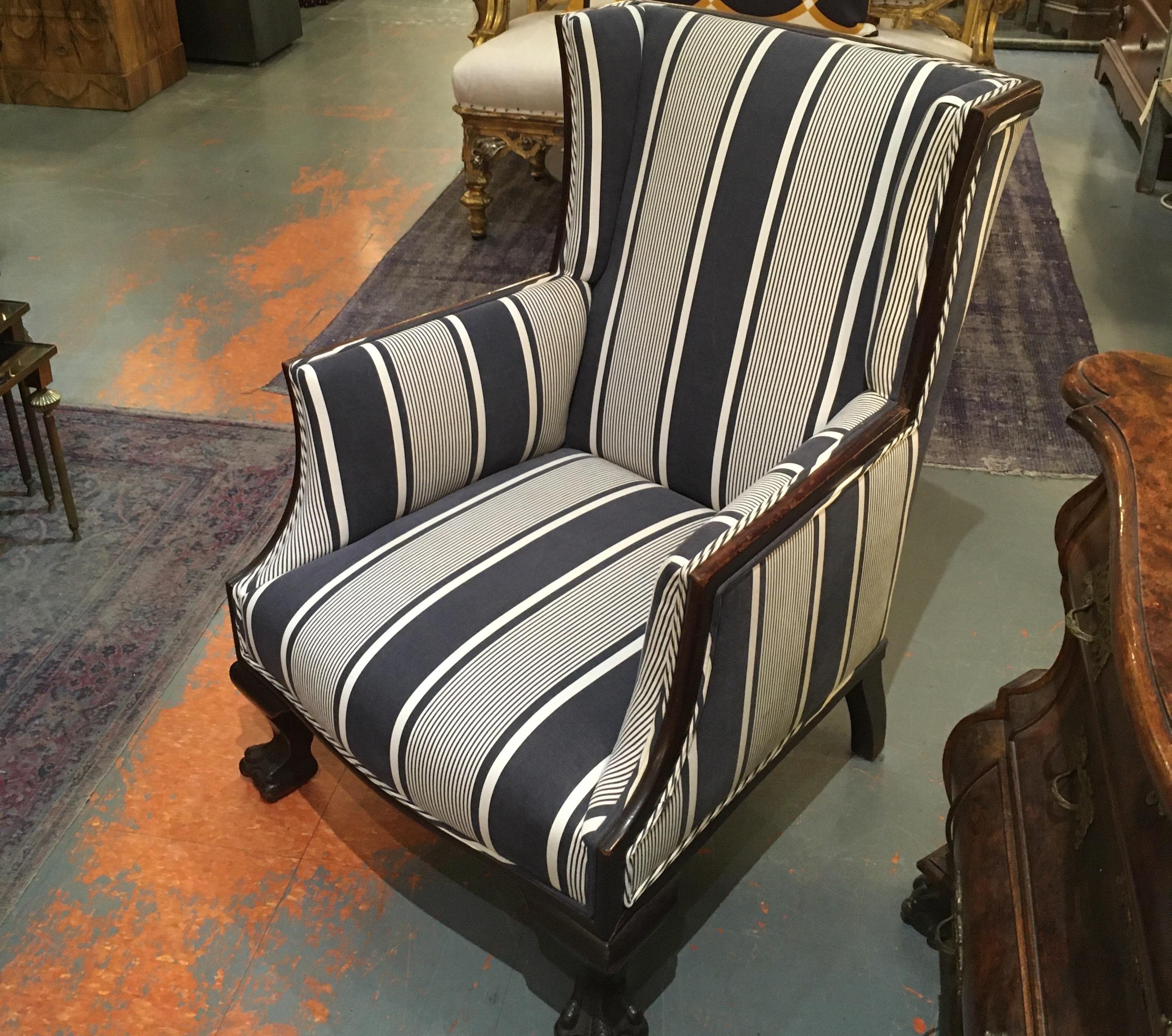 french stripe armchair