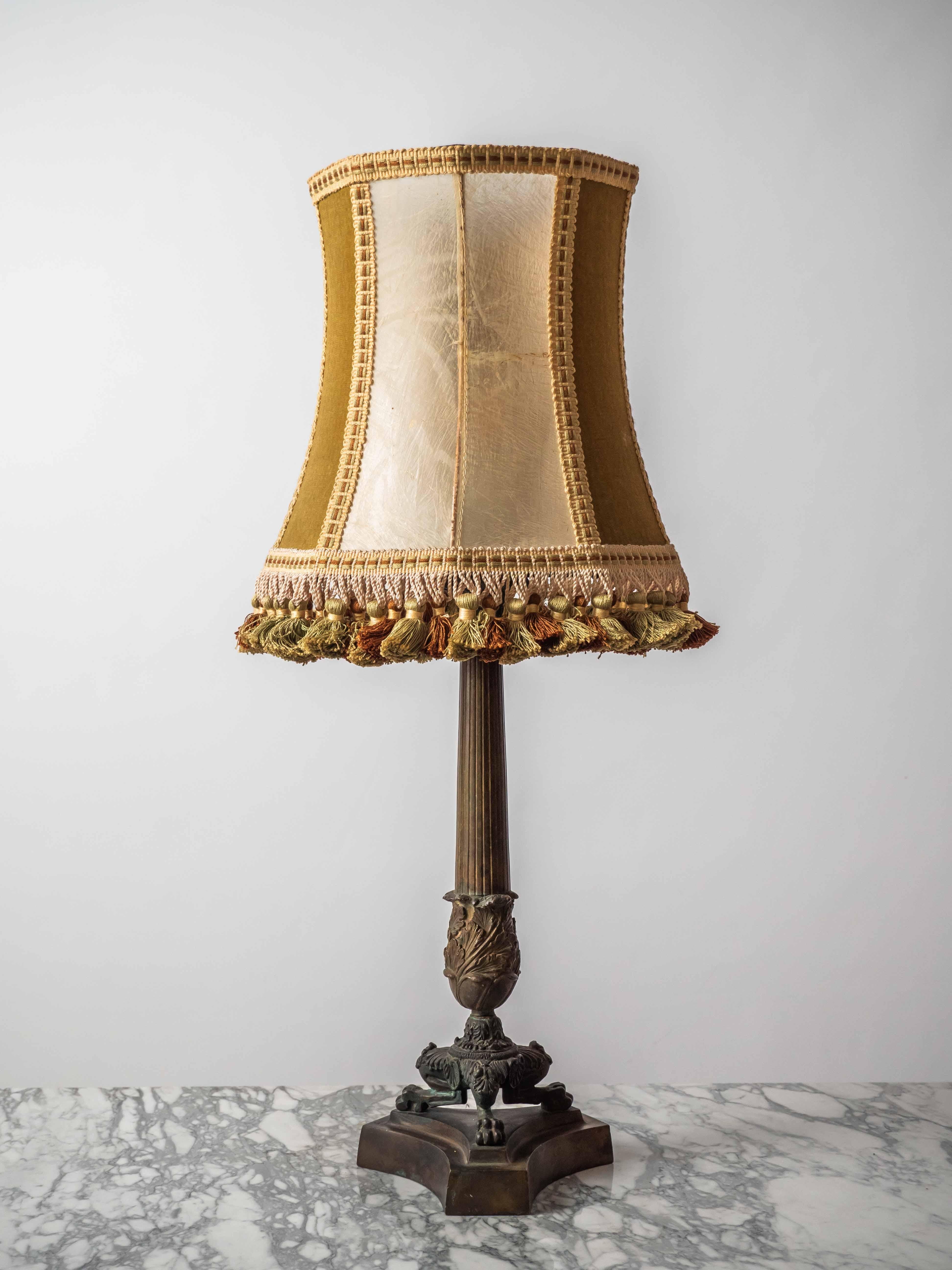 Belgian Antique lion paw lamp For Sale