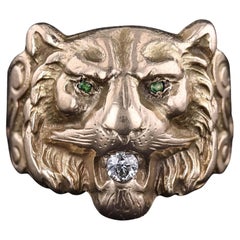 Antique Lion Ring of 10k Gold