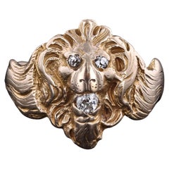 Antiker Löwenring aus 14 Karat Gold