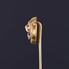 Antique Lion Stickpin of 14k Gold