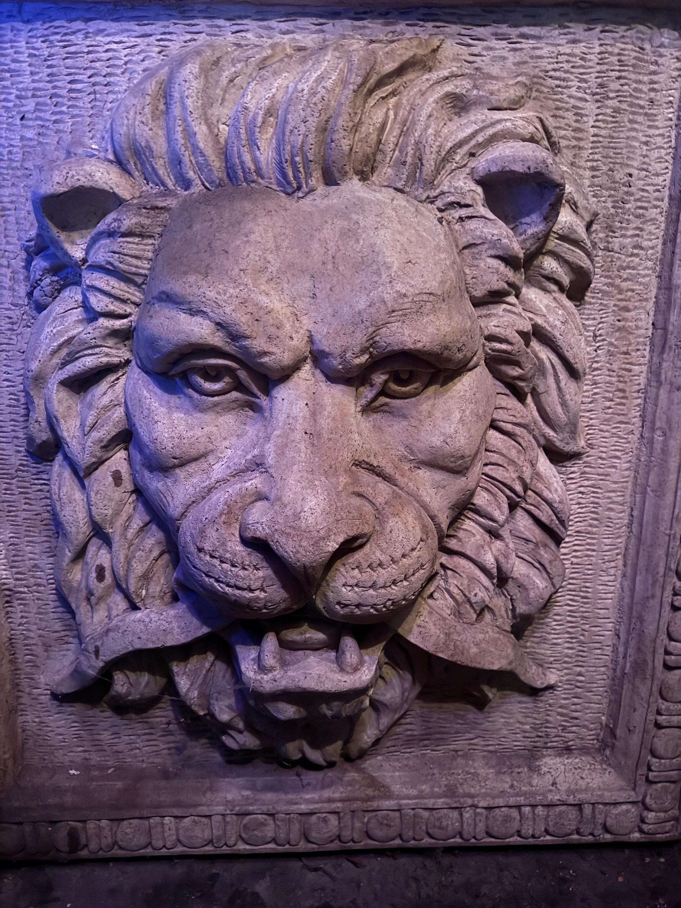 Antique Lion Stone Architectural Wall Salvage 

This antique lion stone architectural wall salvage, dating back to the late 19th century, is a stunning piece that adds a touch of history and elegance to any space. Crafted with intricate details and