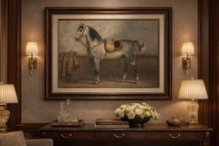Antique Lipizzaner Horse Portrait 1898, Classical European Equestrian Lithograph