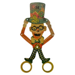 Antique Litho Tin Scissor Toy of Harold Lloyd by Distler Germany, 1920s