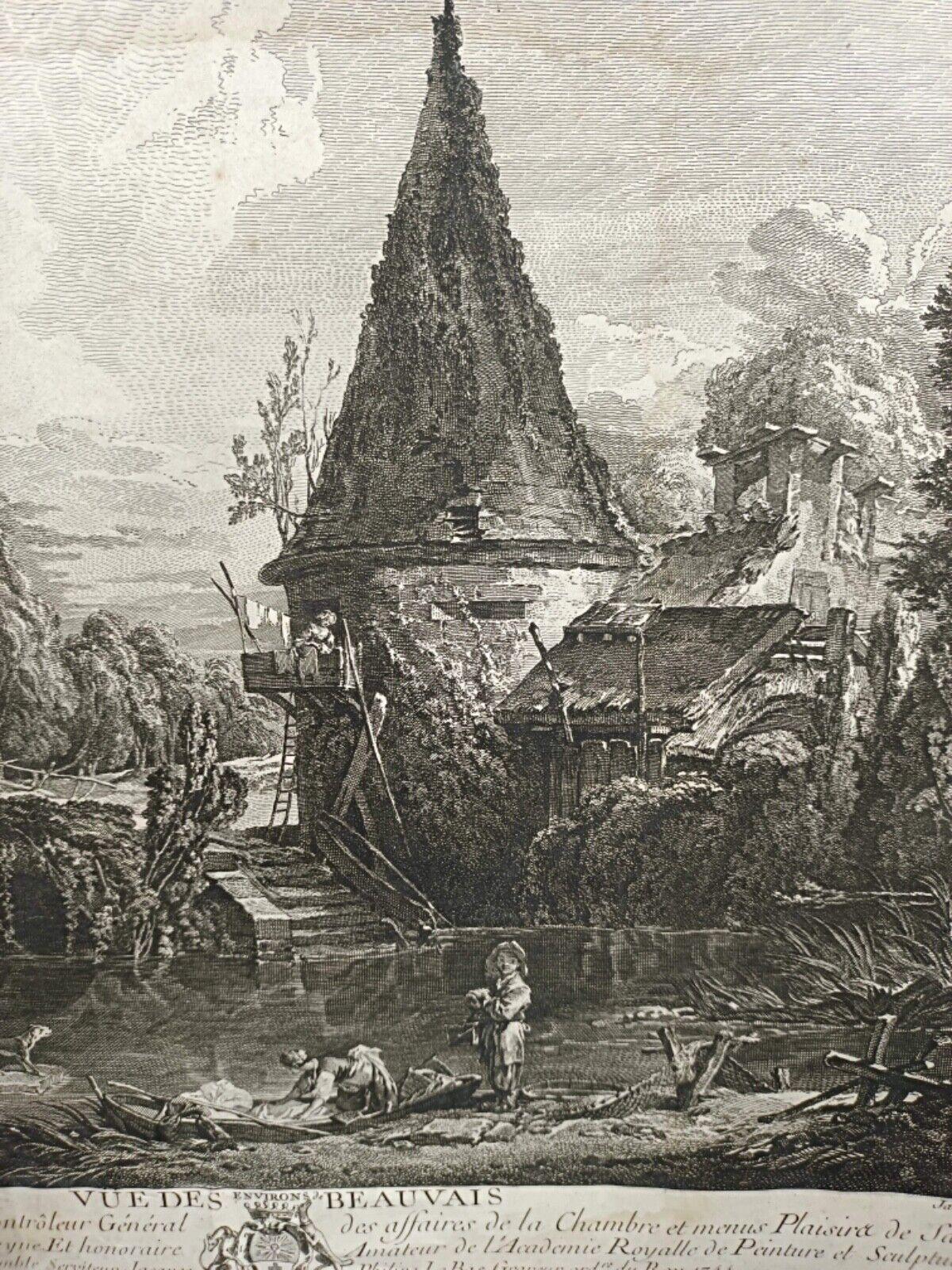 Cette lithographie ancienne de François Boucher, intitulée 