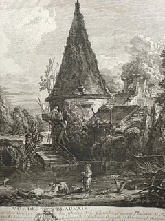 Antique Lithograph by François Boucher "Vue des Environs de Beauvais" - 2Y169