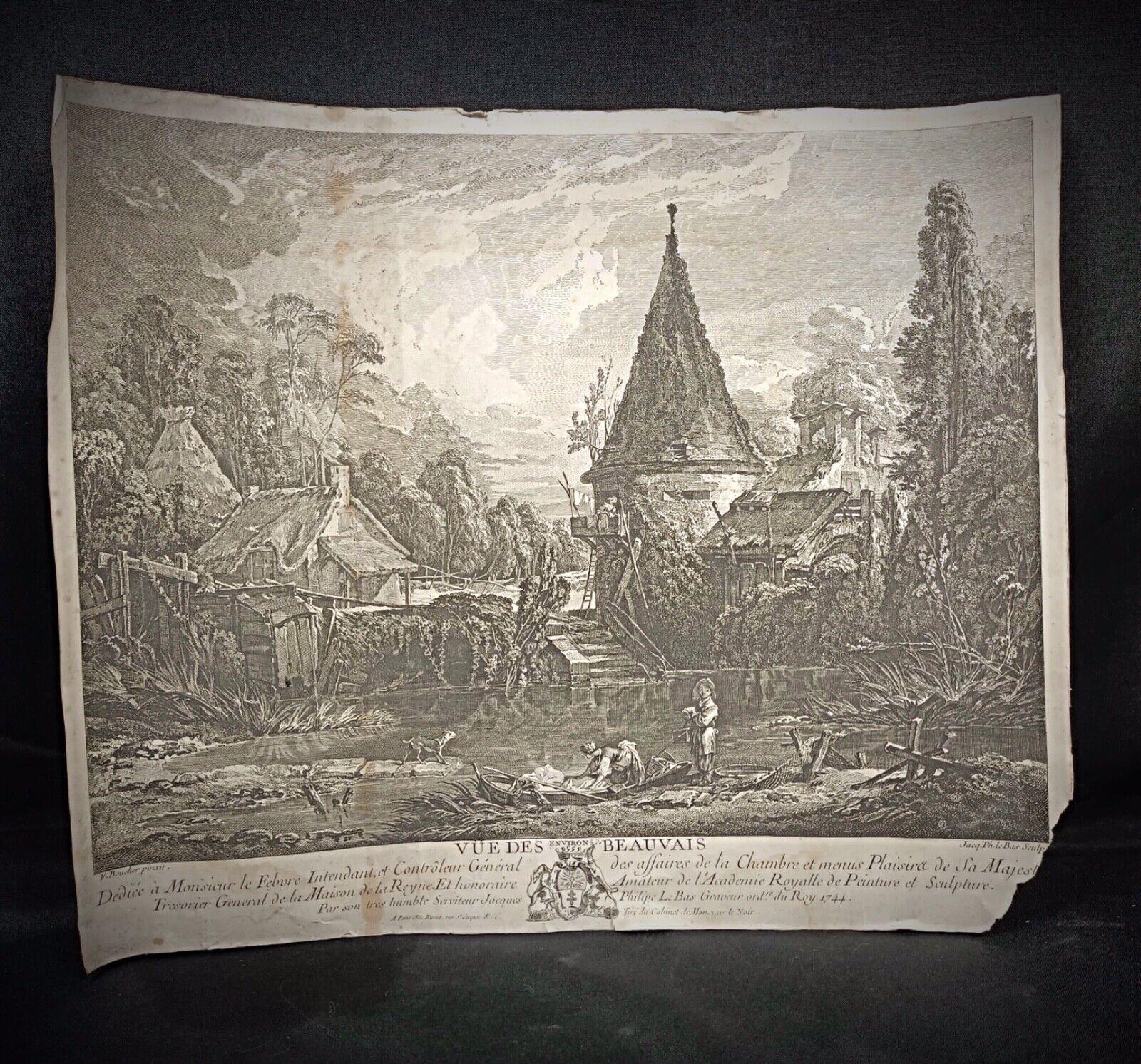 Lithographie ancienne de François Boucher 