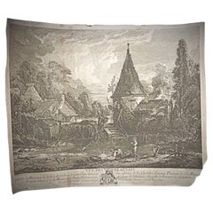 Antique Lithograph by François Boucher "Vue des Environs de Beauvais" - 2Y169
