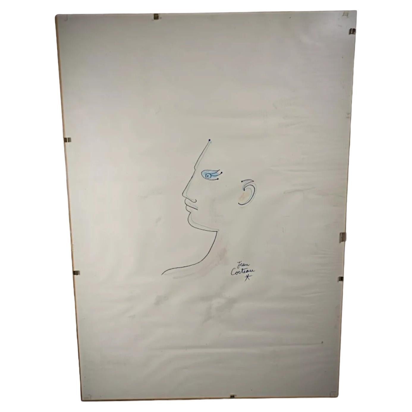 Litografia antica di un disegno firmato da Jean Cocteau - 2Y236