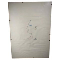 Litografía antigua de un dibujo firmado por Jean Cocteau - 2Y236