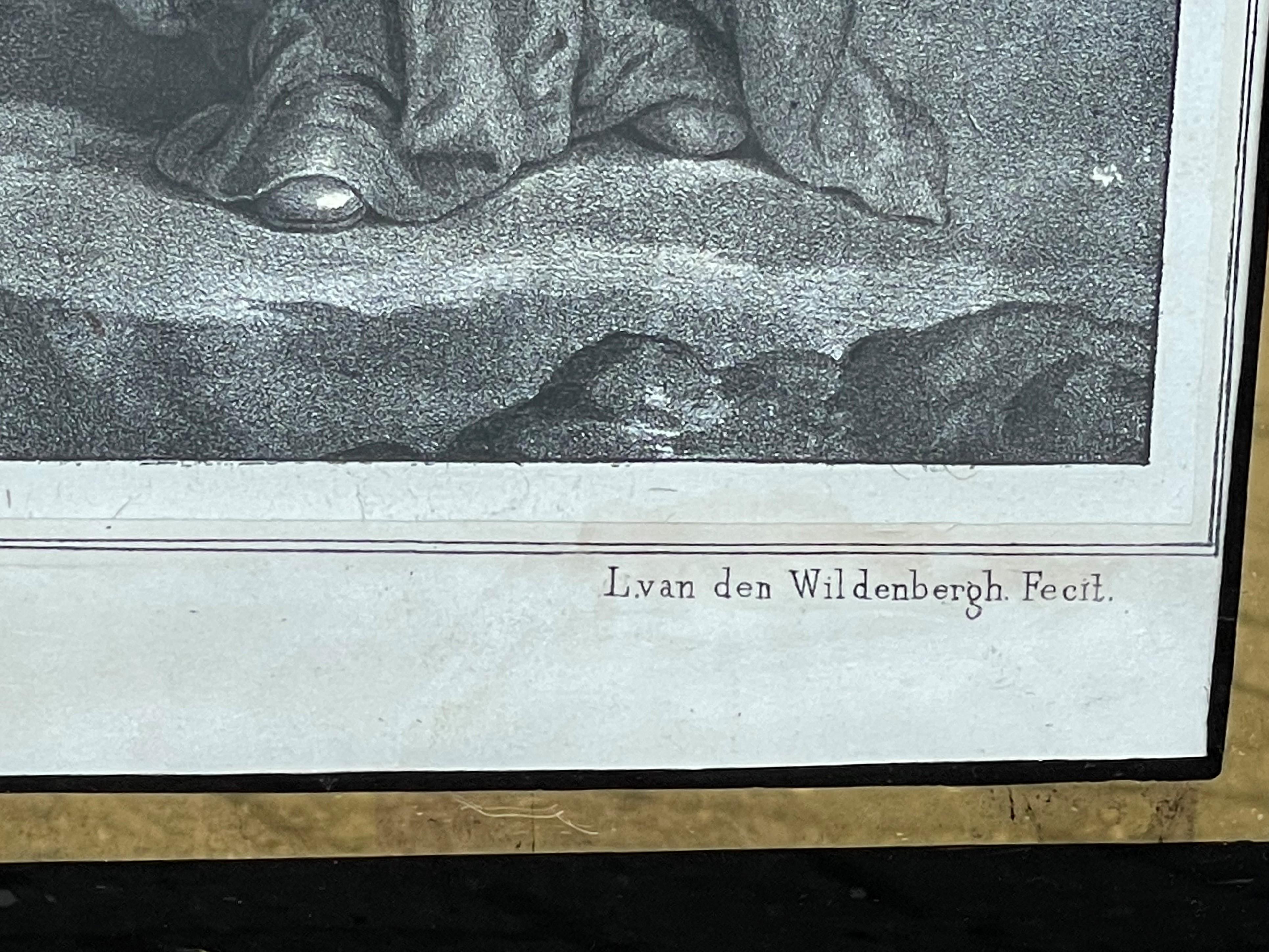 Lithographie ancienne du Christ en croix, peinture originale d'Anthony Van Dyck 3