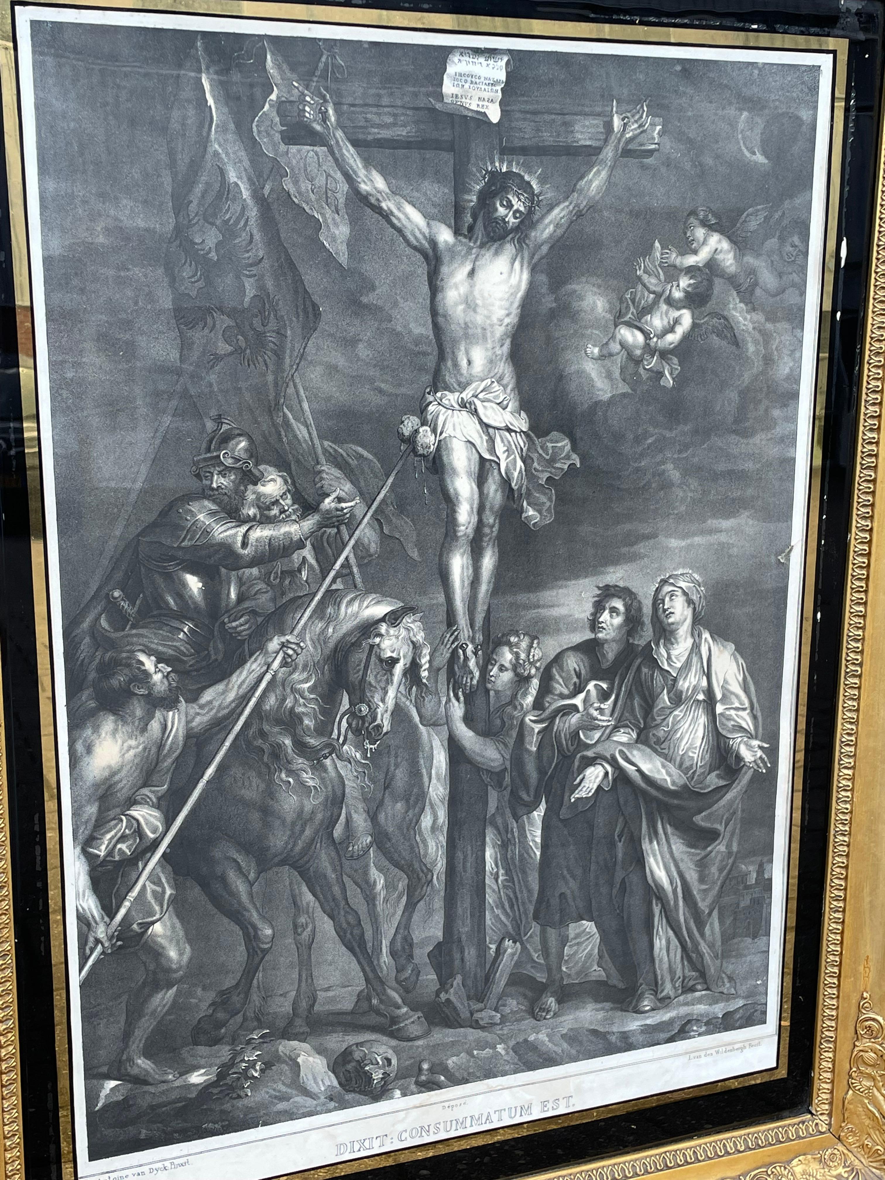 Amazing lithograph of a 1630 van Dyck painting by lithographer L. van den Wildenbergh (1803-1857).

The original painting of this rare antique lithograph (in its original early 19th century frame) is by worldfamous Flemish Baroc artist / painter