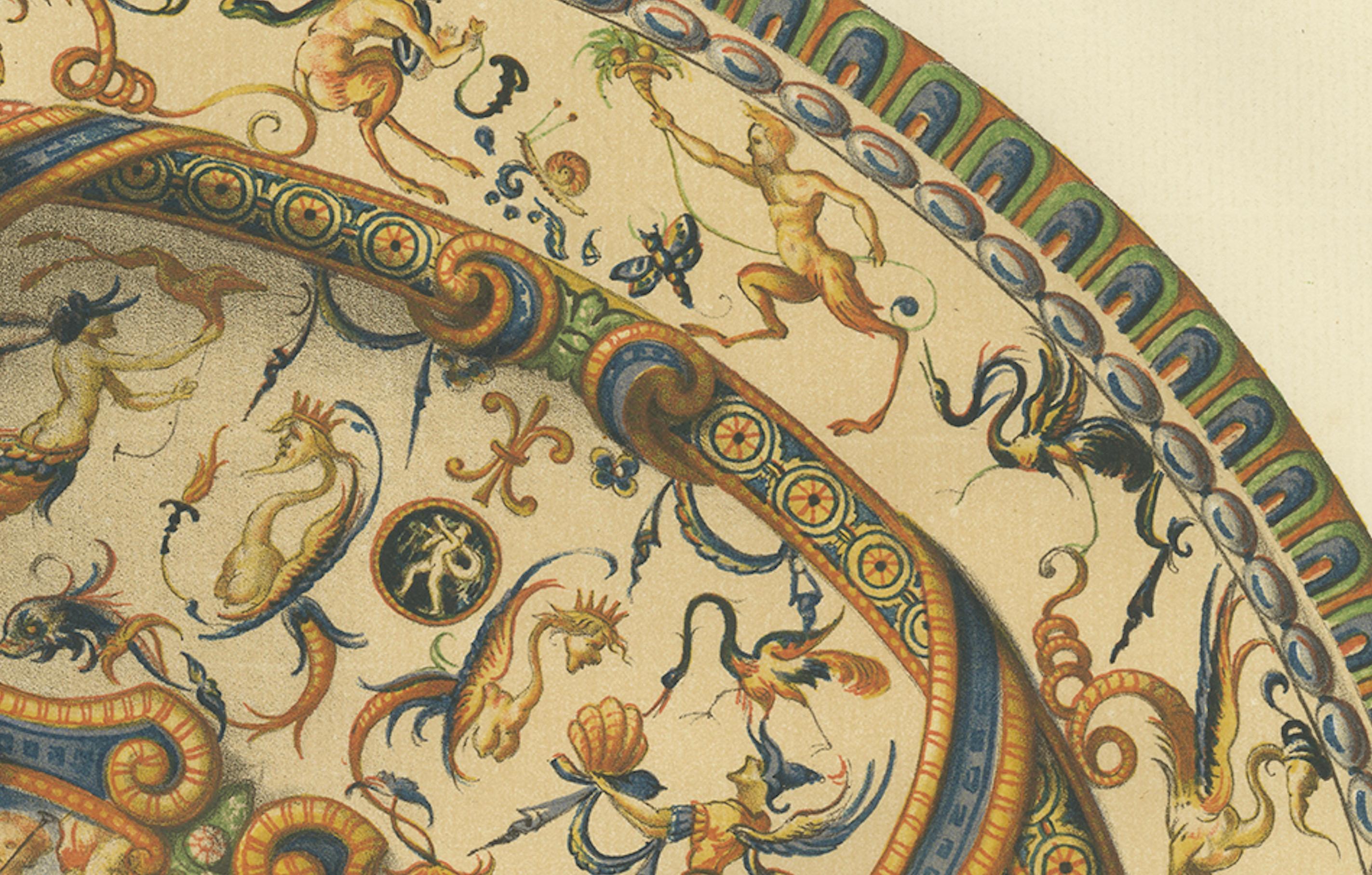 Antiker Druck eines Tellers von Mr. de Basilewski von Delange '1869' (Französisch) im Angebot